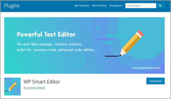 Plugins Editor WordPress thân thiện dễ sử dụng nhất 6 WP Smart Editor